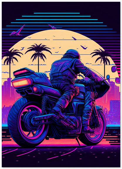 Motorcyle Retro Synthwave 1 - @NotoCreative