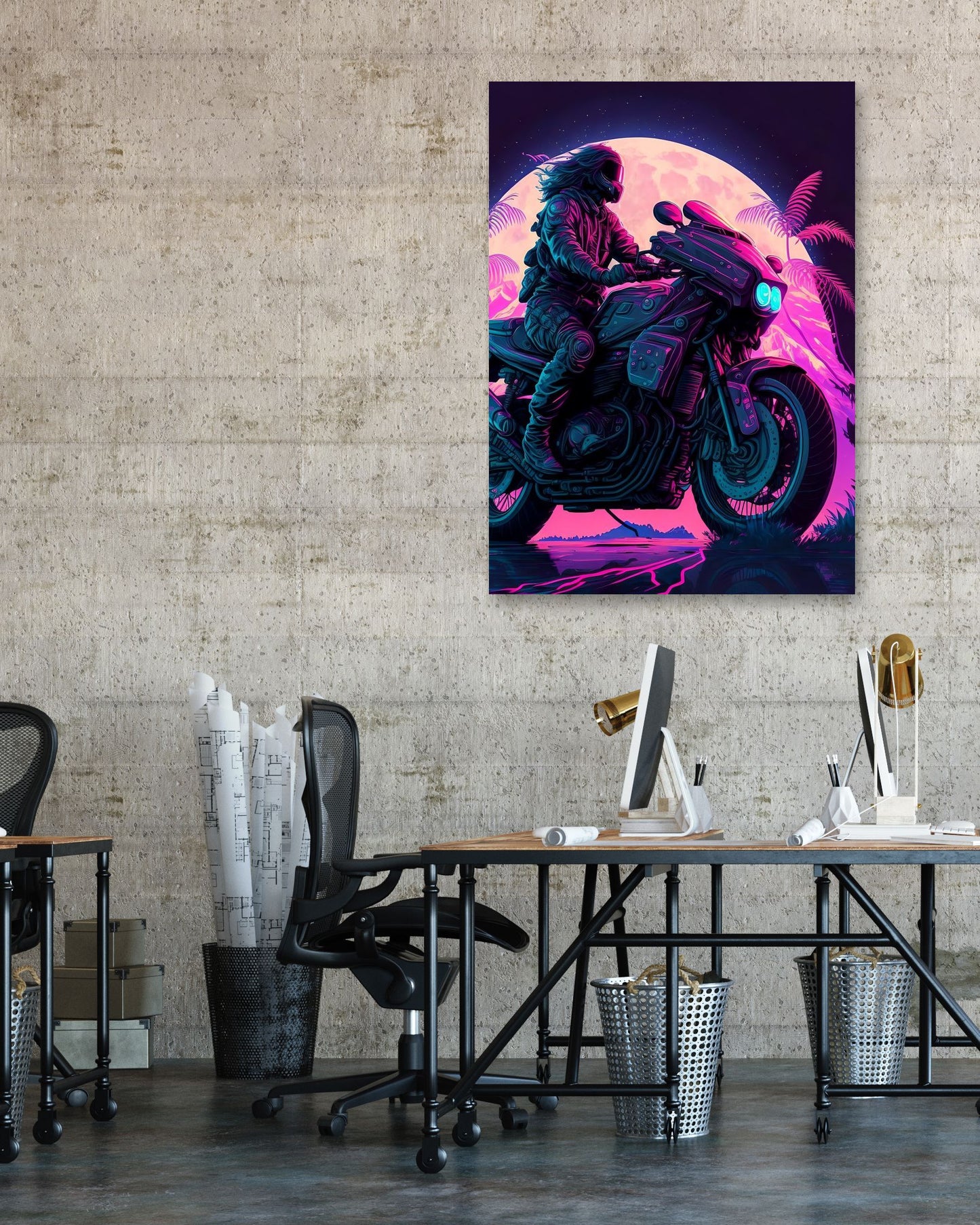 Motorcycle Retro Synthwave 6 - @NotoCreative