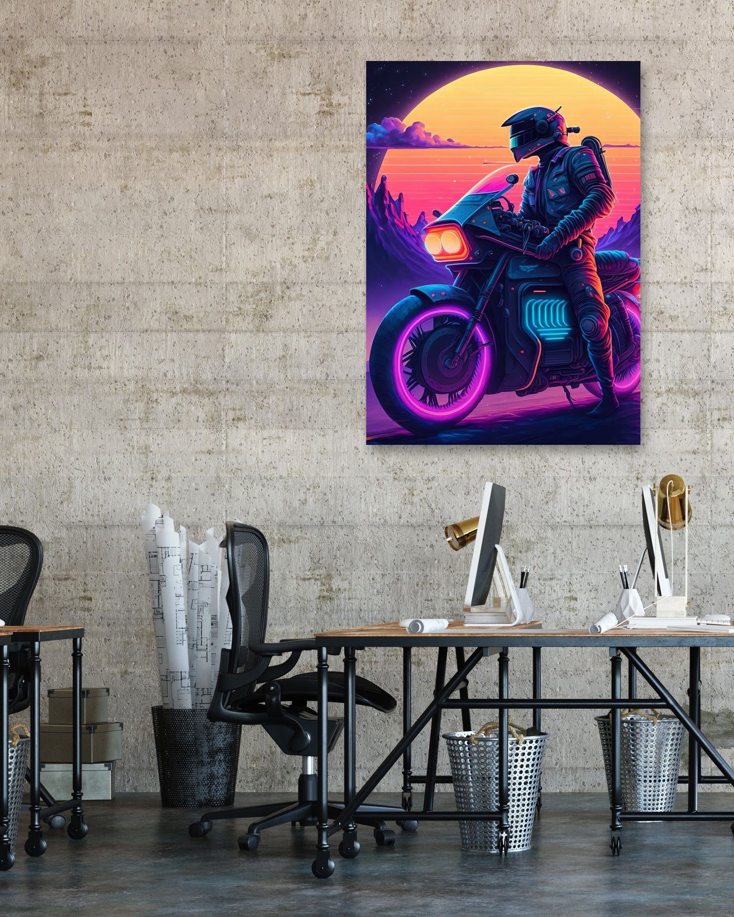 Motorcycle Retro Synthwave 7 - @NotoCreative