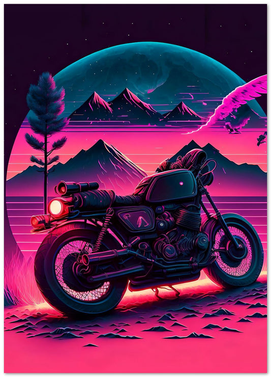 Motorcycle Retro Synthwave 11 - @NotoCreative