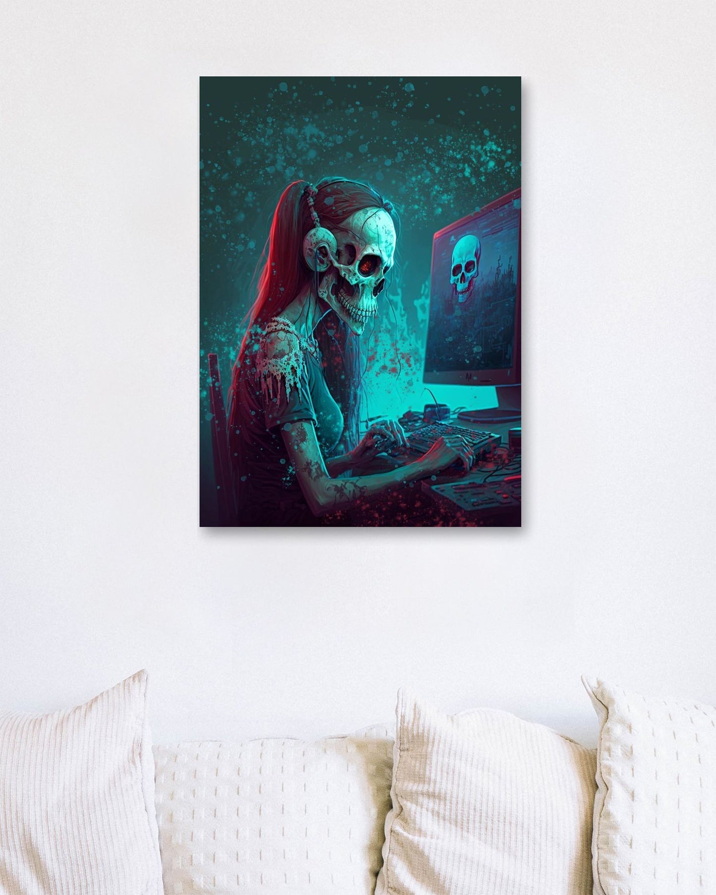 ILLUSTRATION DARK SKULL GIRL GAMER - @RAMRAMCLUB