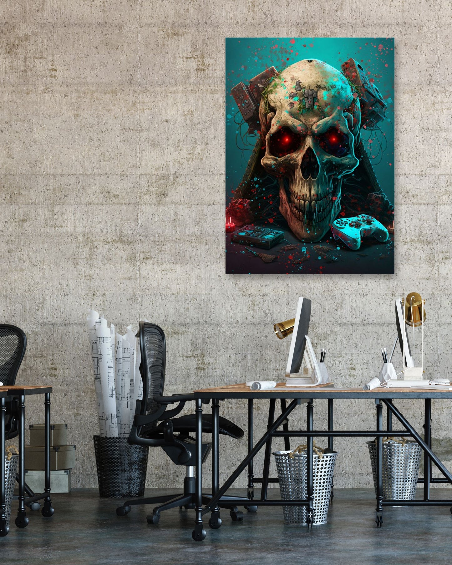 ILLUSTRATION SKULL HEAD GAMER - @RAMRAMCLUB