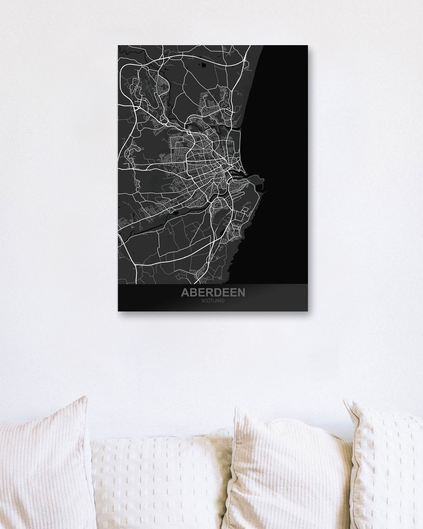 Aberdeen Scotland Dark Map - @ZakeDjelevic