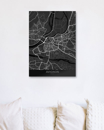 Avignon France Dark Map - @ZakeDjelevic