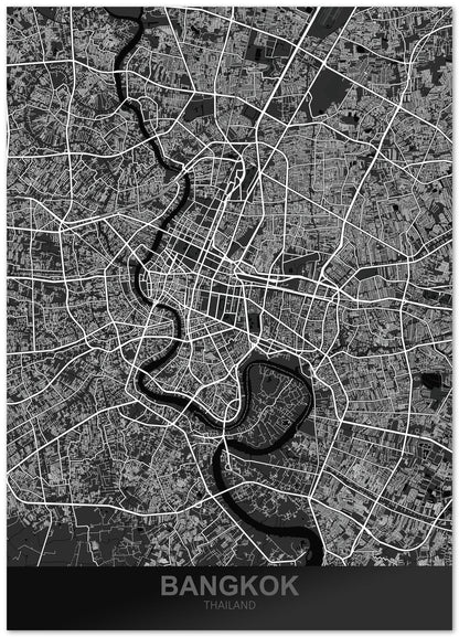 Bangkok Thailand Dark Map - @ZakeDjelevic