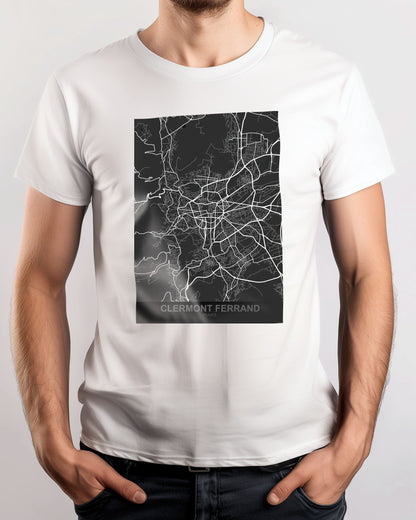 Clermont Ferrand France Dark Map - @ZakeDjelevic