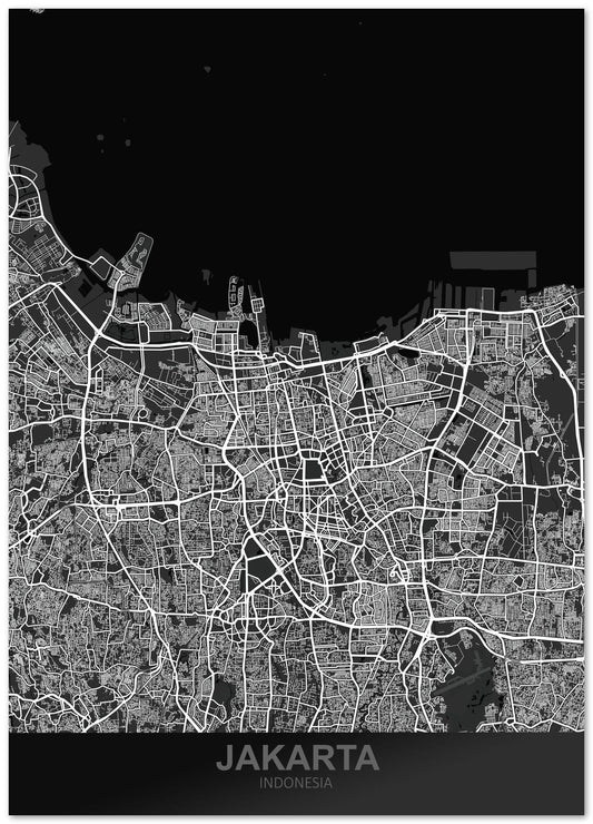 Jakarta Indonesia Dark Map - @ZakeDjelevic