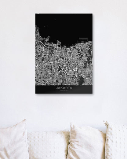 Jakarta Indonesia Dark Map - @ZakeDjelevic