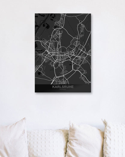 Karlsruhe Germany Dark Map - @ZakeDjelevic