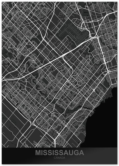 Mississauga Canada Dark Map - @ZakeDjelevic