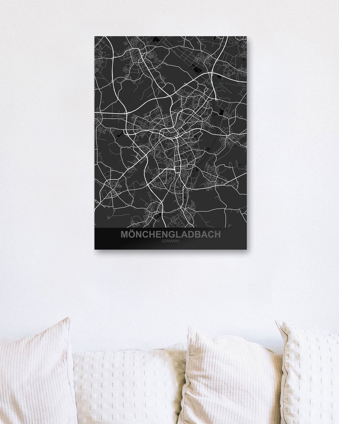 Monchengladbach Germany Dark Map - @ZakeDjelevic