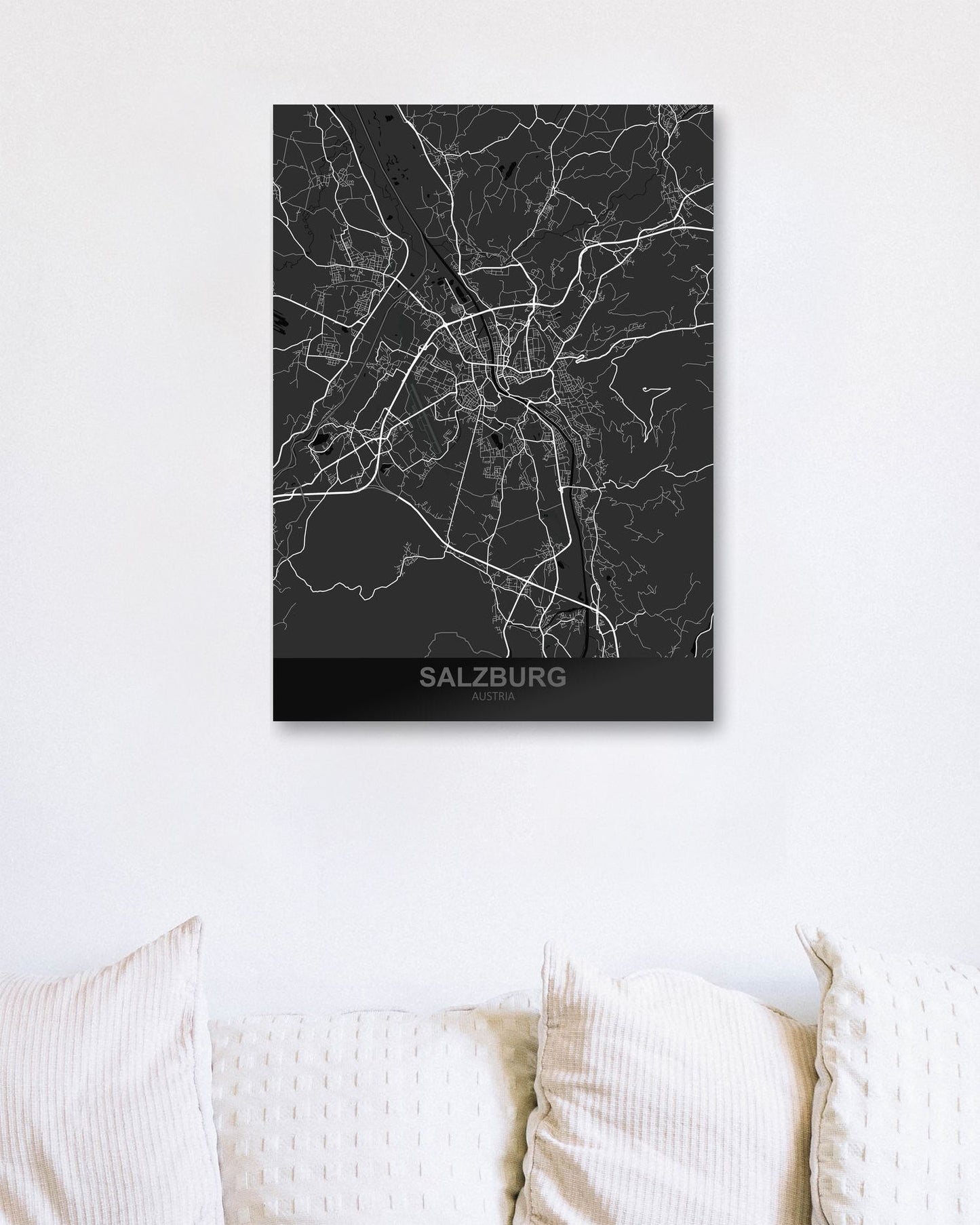 Salzburg Austria Dark Map - @ZakeDjelevic