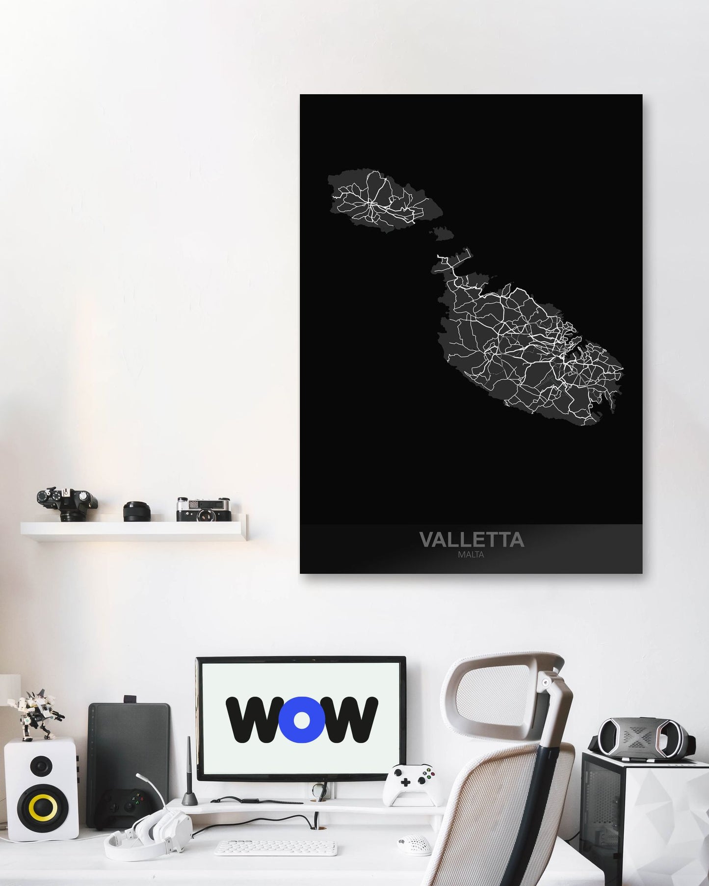 Valletta Malta Dark Map - @ZakeDjelevic
