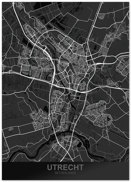 Utrecht Netherlands Dark Map - @ZakeDjelevic