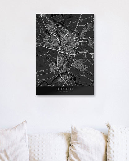 Utrecht Netherlands Dark Map - @ZakeDjelevic