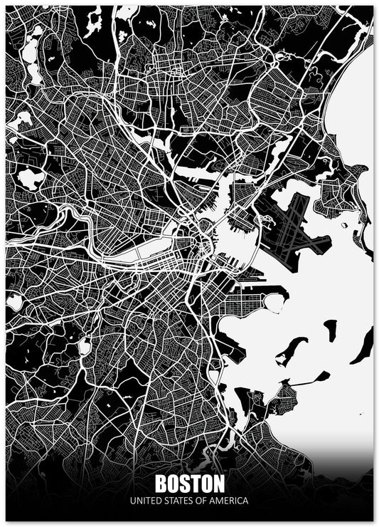 Boston USA Dark Negative Maps - @ZakeDjelevic