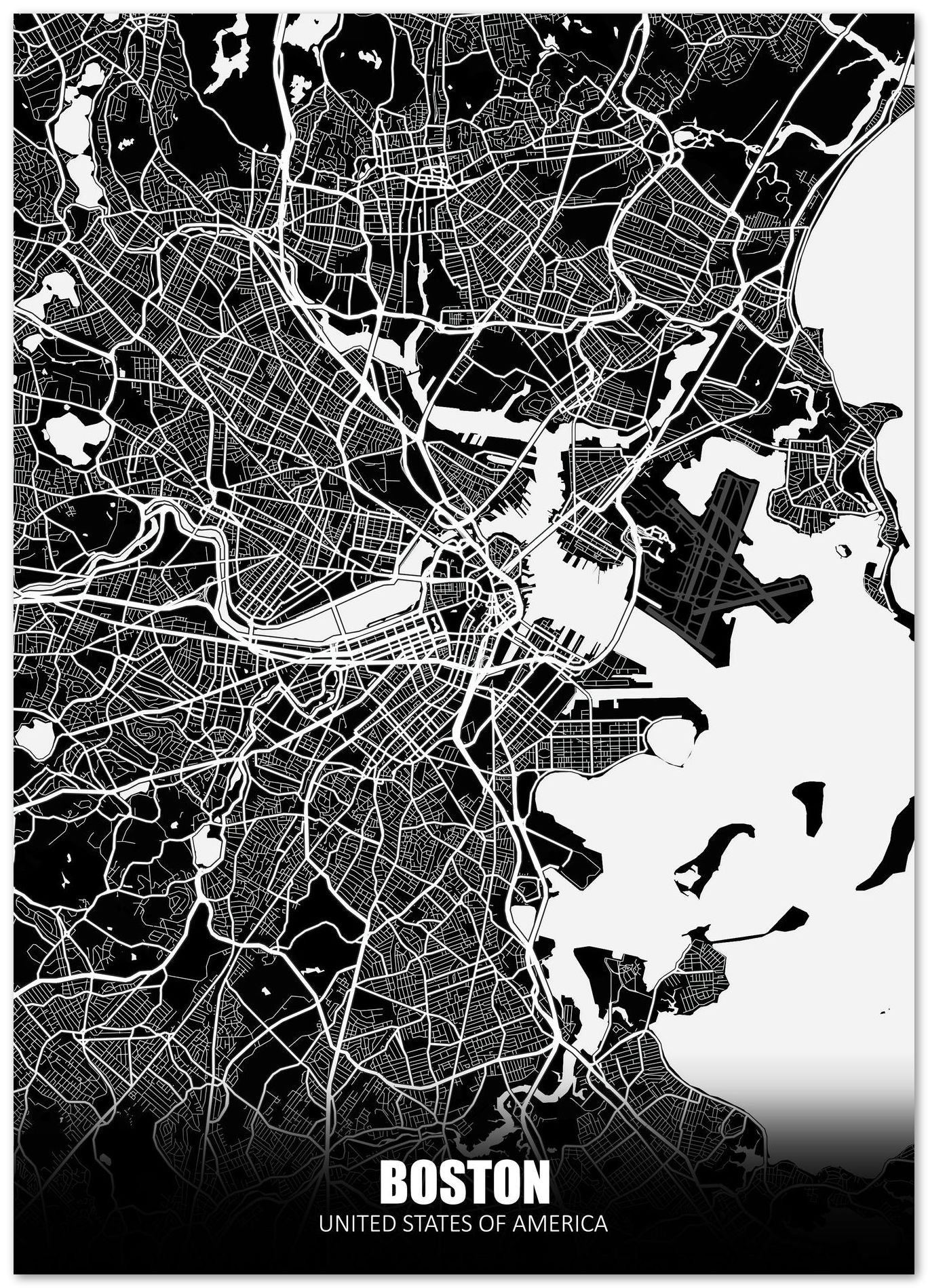 Boston USA Dark Negative Maps - @ZakeDjelevic