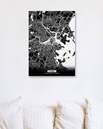 Boston USA Dark Negative Maps - @ZakeDjelevic