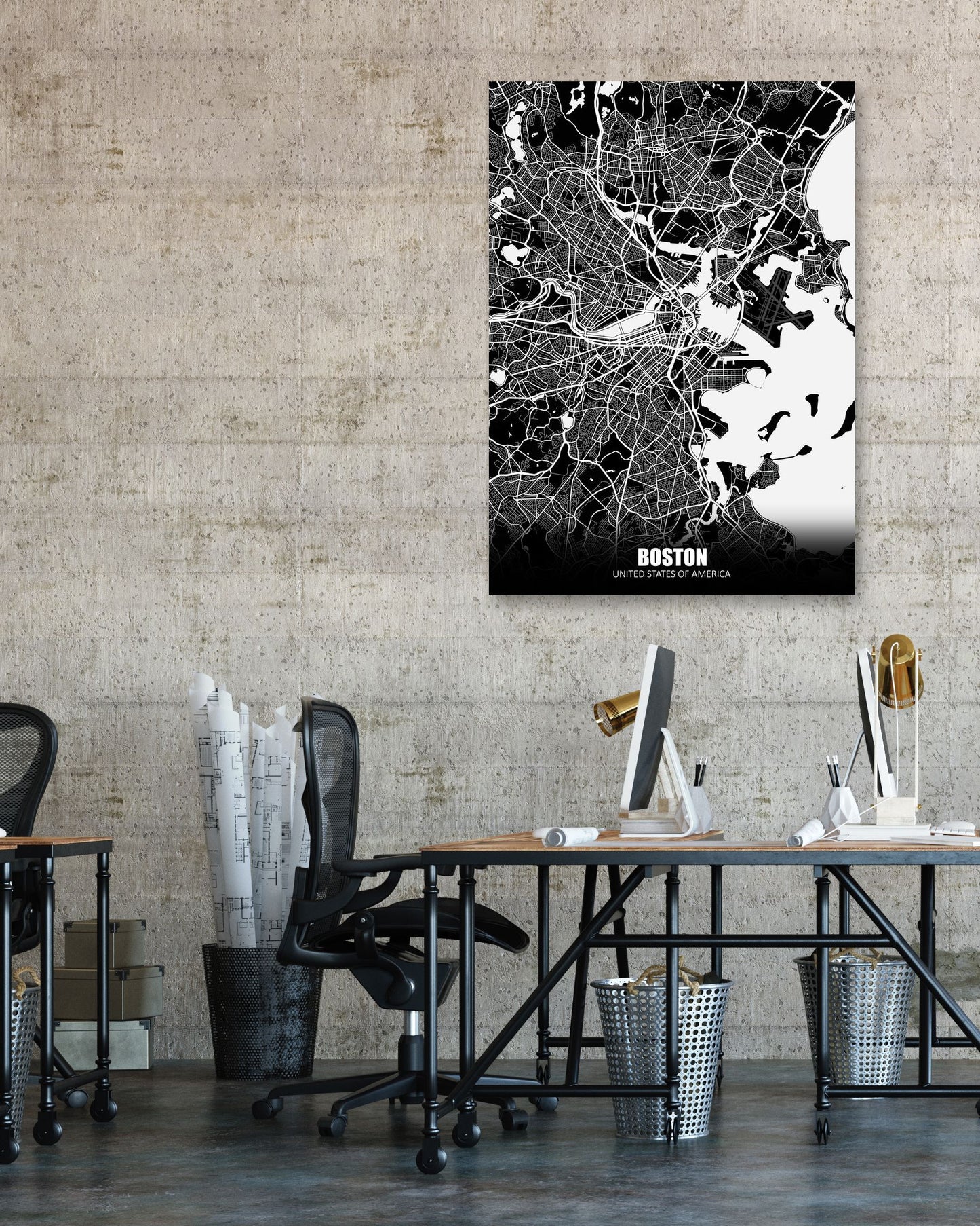 Boston USA Dark Negative Maps - @ZakeDjelevic