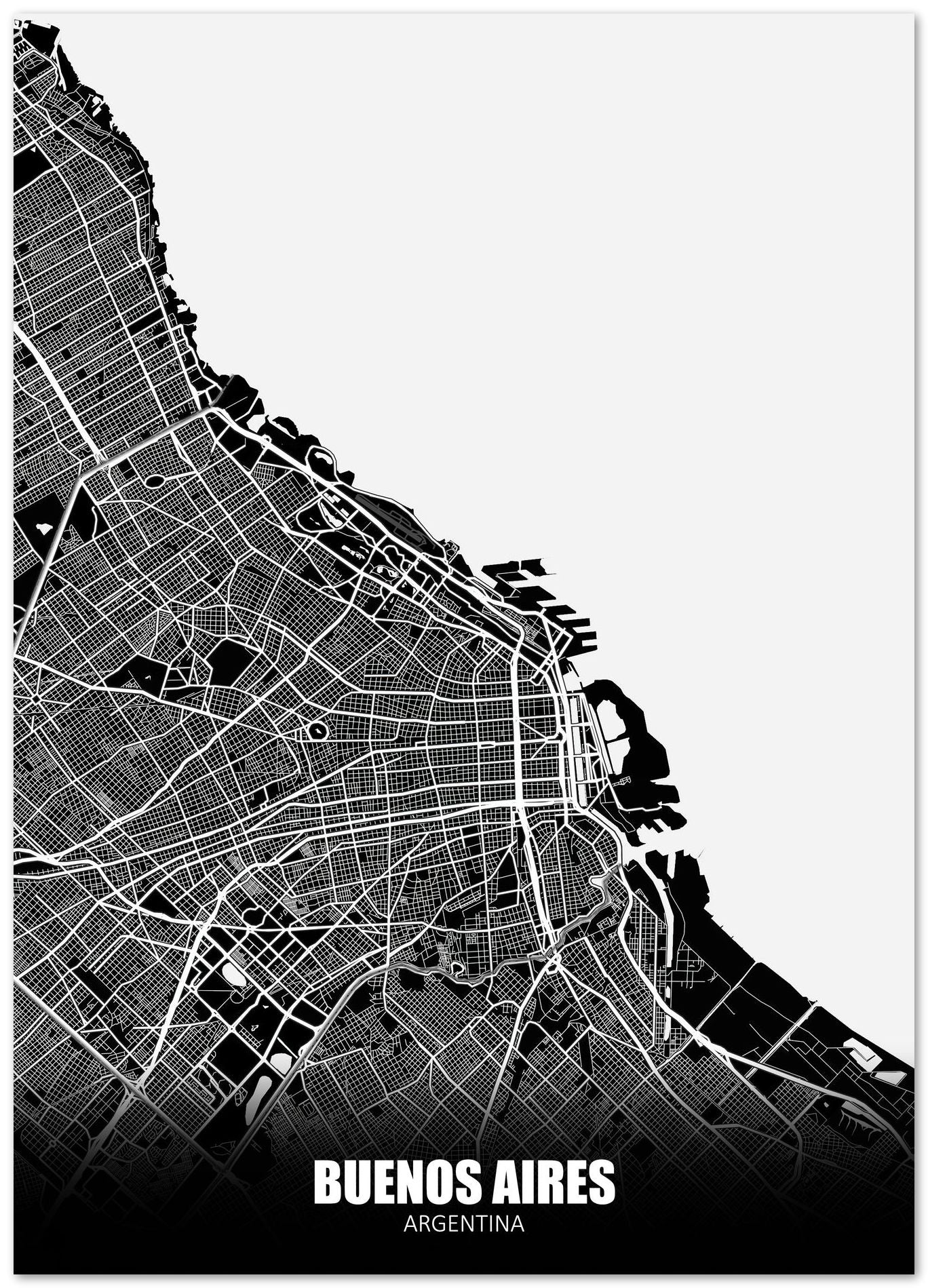 Buenos Aires Argentina Dark Negative Maps - @ZakeDjelevic