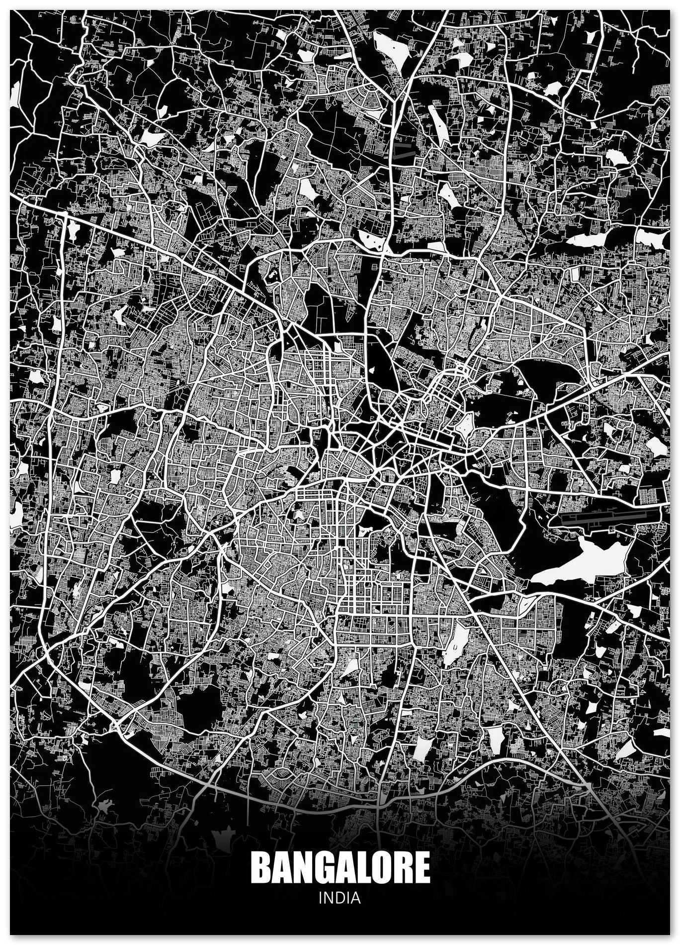 Bangalore India Dark Negative Maps - @ZakeDjelevic