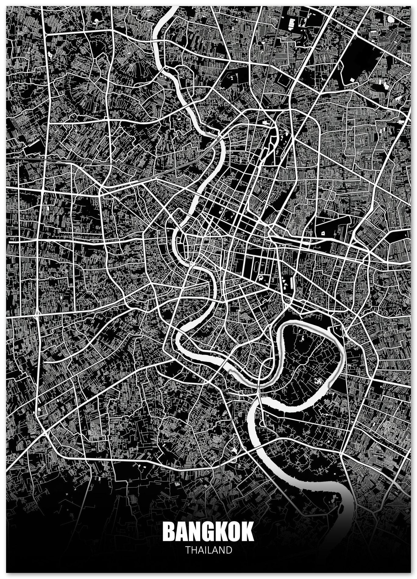 Bangkok Thailand Dark Negative Maps - @ZakeDjelevic