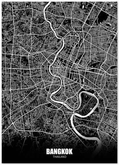 Bangkok Thailand Dark Negative Maps - @ZakeDjelevic