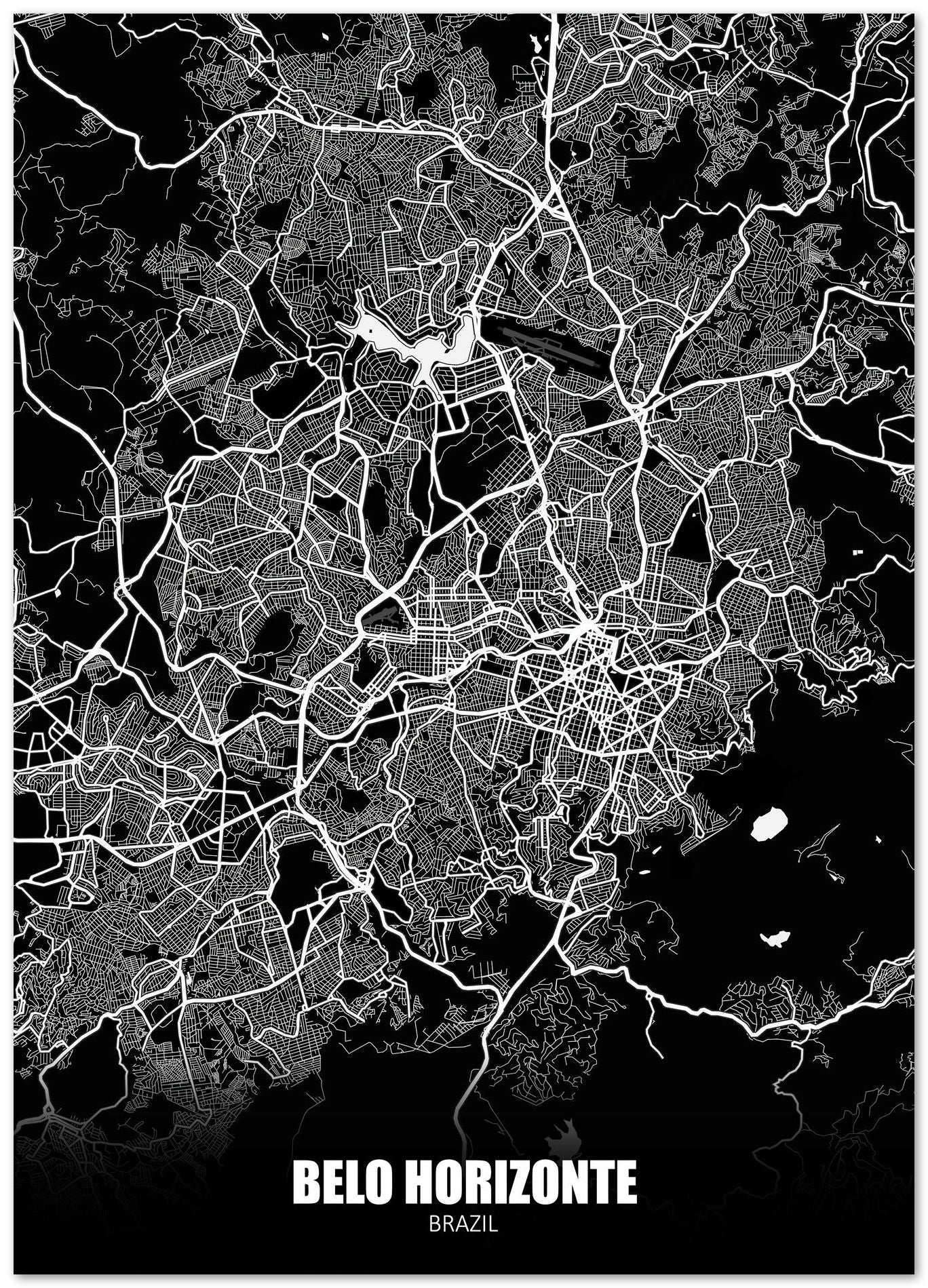 Belo Horizonte Brazil Dark Negative Maps - @ZakeDjelevic