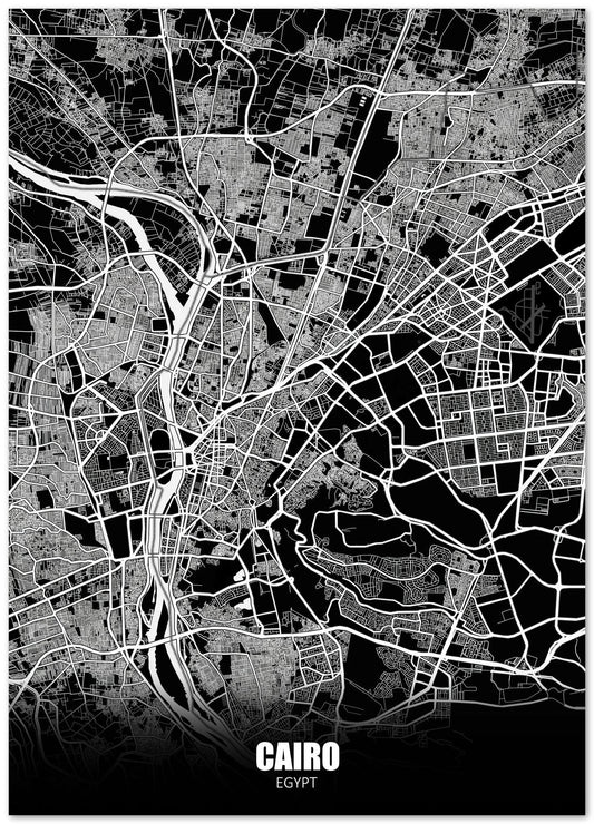 Cairo Egypt Dark Negative Maps - @ZakeDjelevic