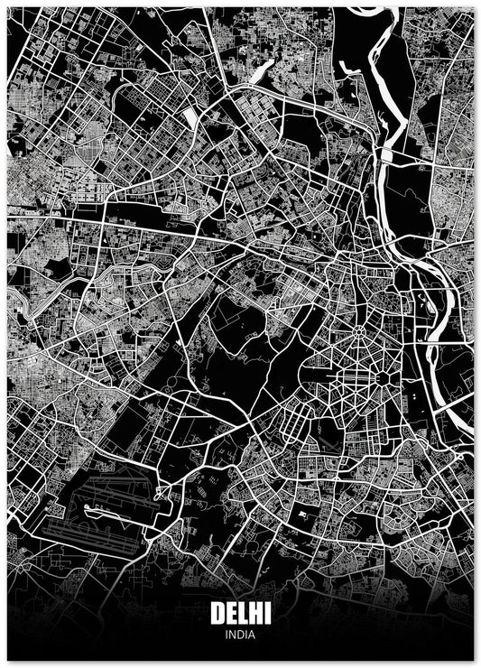 Delhi India Dark Negative Maps - @ZakeDjelevic