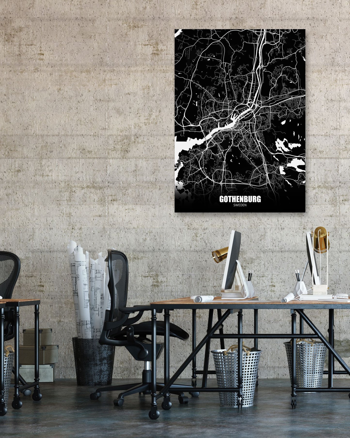 Gothenburg Sweden Dark Negative Maps - @ZakeDjelevic