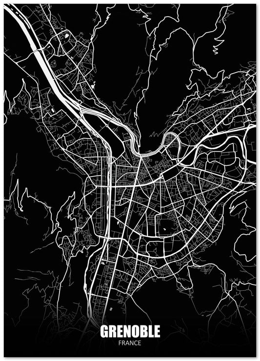 Grenoble France Dark Negative Maps - @ZakeDjelevic