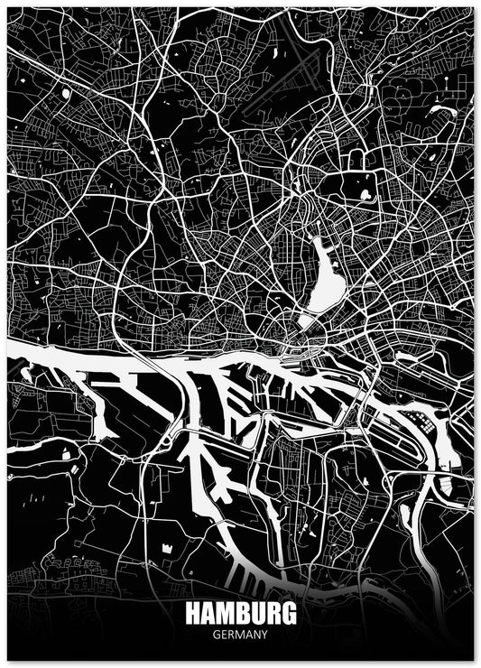 Hamburg Germany Dark Negative Maps - @ZakeDjelevic