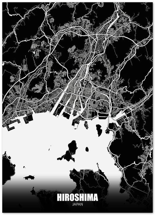 Hiroshima Japan Dark Negative Maps - @ZakeDjelevic
