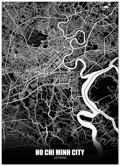 Ho Chi Minh City Vietnam Dark Negative Maps - @ZakeDjelevic