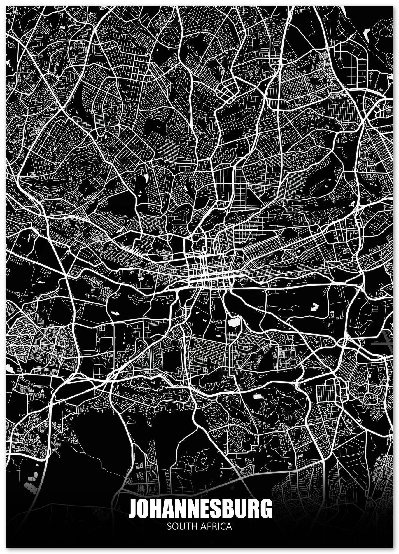 Johannesburg South Africe Dark Negative Maps - @ZakeDjelevic