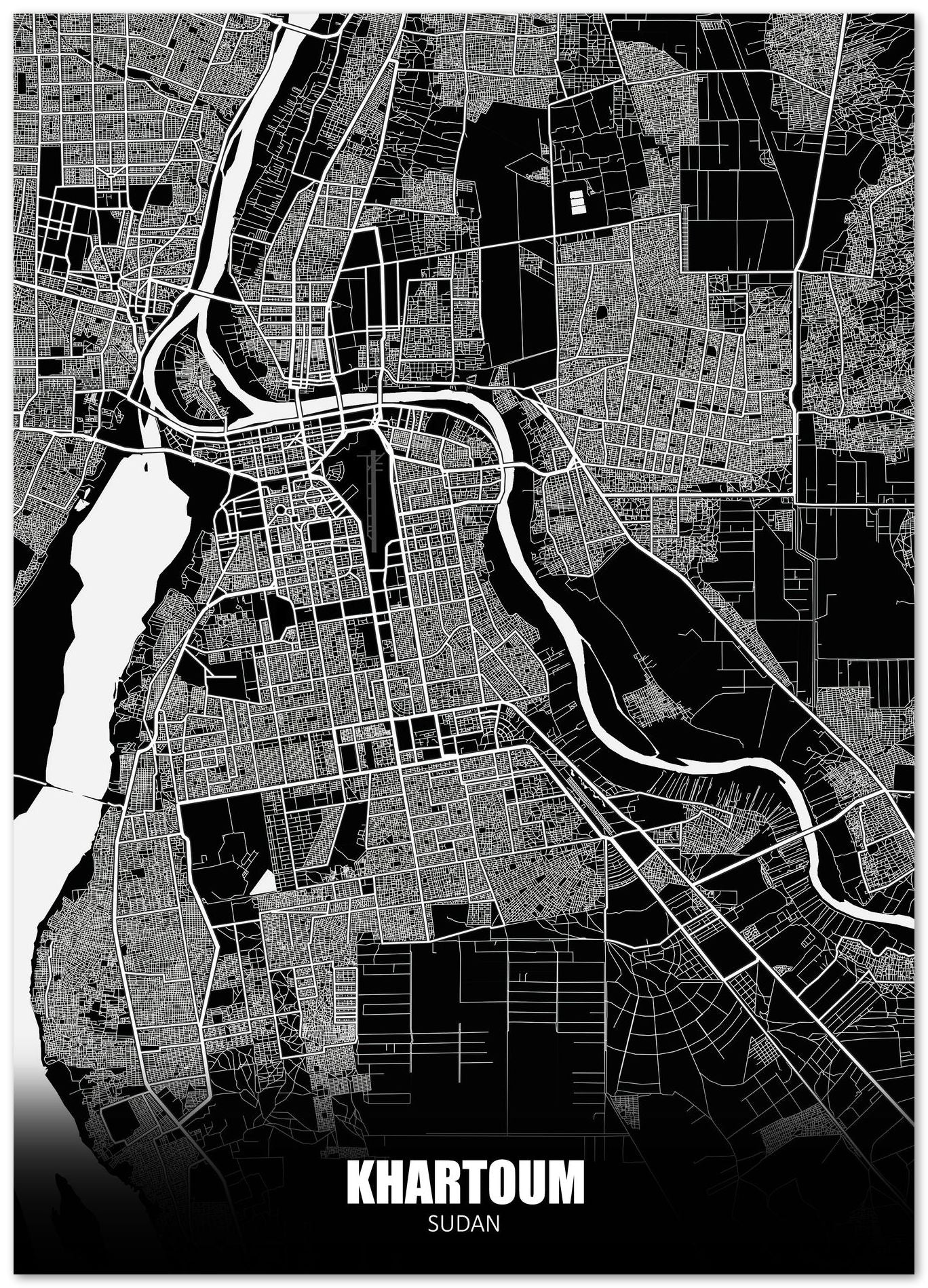 Khartoum Sudan Dark Negative Maps - @ZakeDjelevic