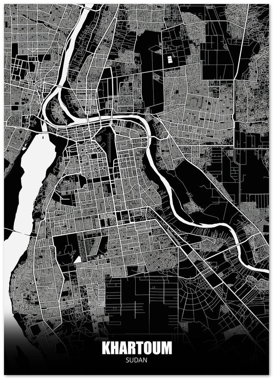 Khartoum Sudan Dark Negative Maps - @ZakeDjelevic