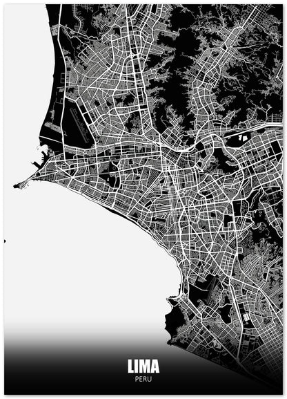 Lima Peru Dark Negative Maps - @ZakeDjelevic