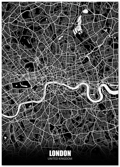 London United Kingdom Dark Negative Maps - @ZakeDjelevic