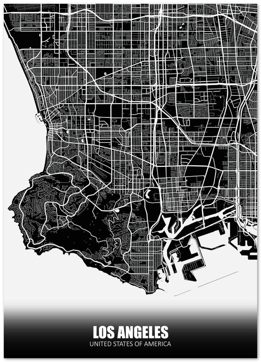 Los Angeles USA Dark Negative Maps - @ZakeDjelevic