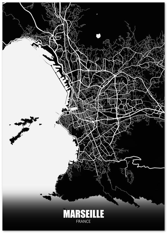 Marseille France Dark Negative Maps - @ZakeDjelevic