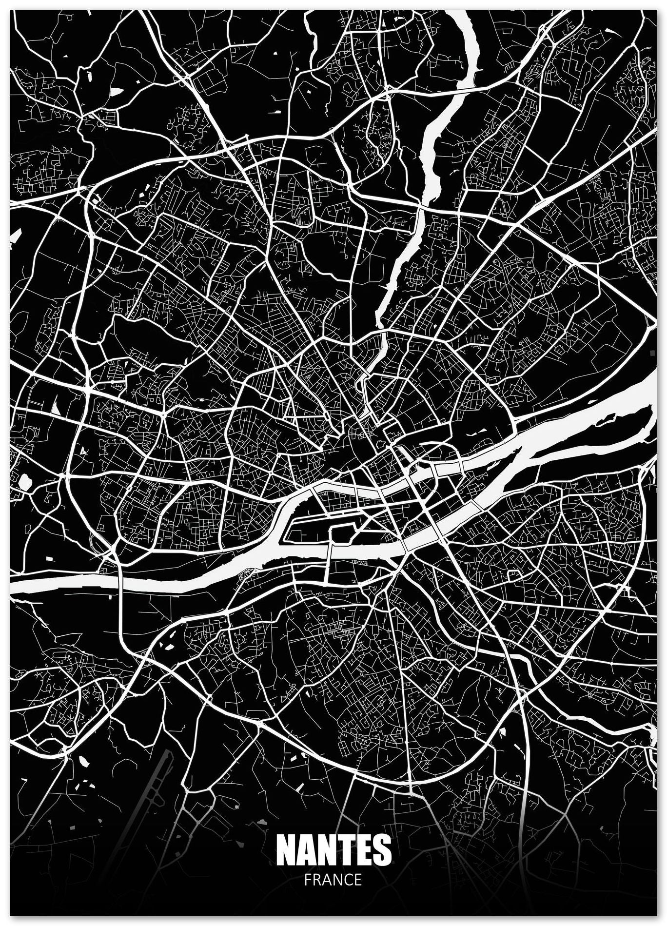 Nantes France Dark Negative Maps - @ZakeDjelevic