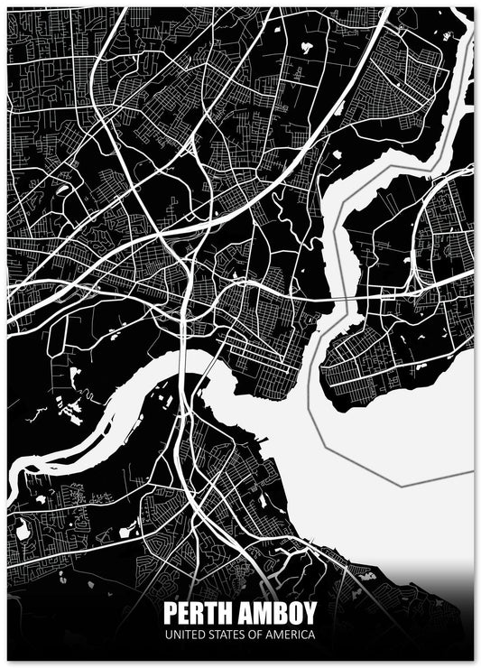 Perth Amboy USA Dark Negative Maps - @ZakeDjelevic