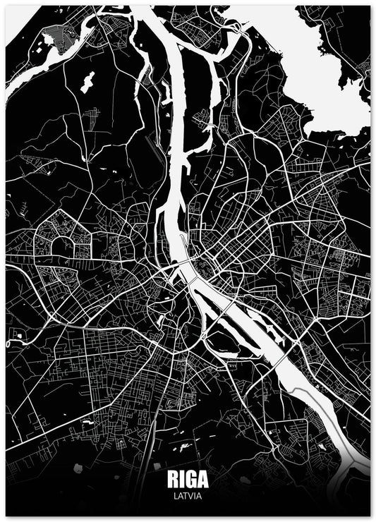 Riga Latvia Dark Negative Maps - @ZakeDjelevic