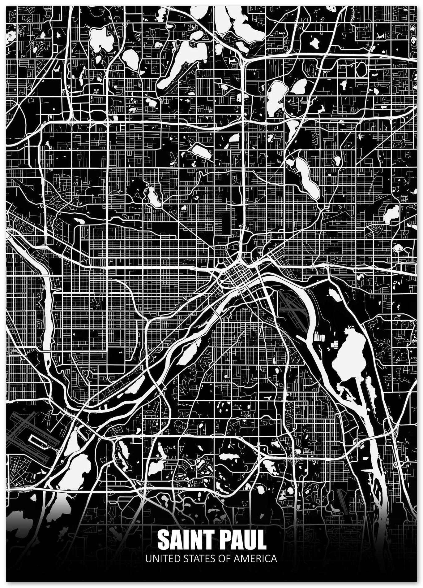 Saint Paul USA Dark Negative Maps - @ZakeDjelevic