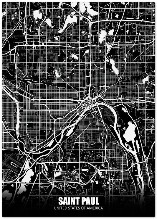 Saint Paul USA Dark Negative Maps - @ZakeDjelevic