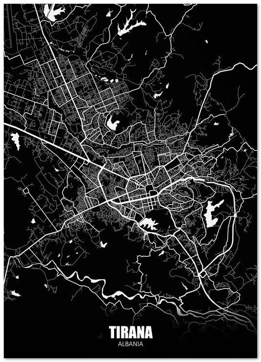 Tirana Albania Dark Negative Maps - @ZakeDjelevic