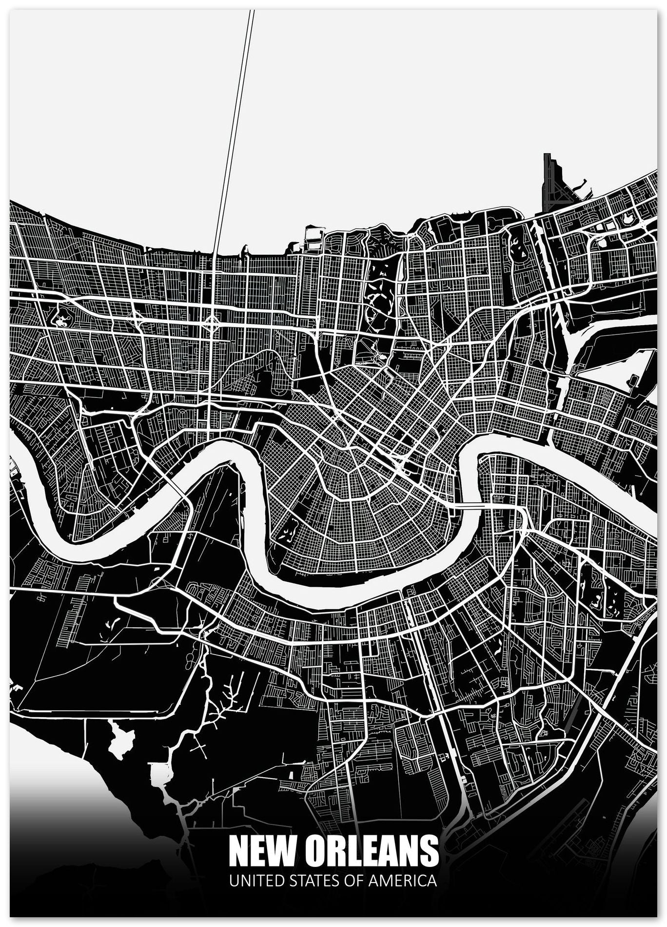 New Orleans USA Dark Negative Maps - @ZakeDjelevic