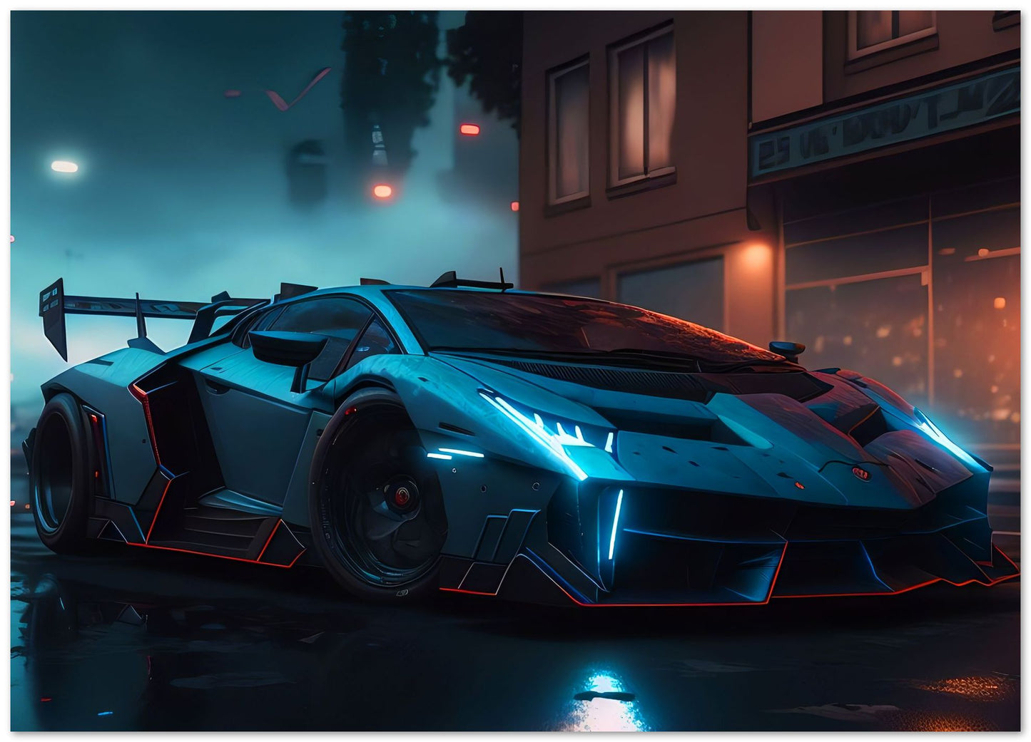 Super Car Lamborgini Neon Night - @LightCreative